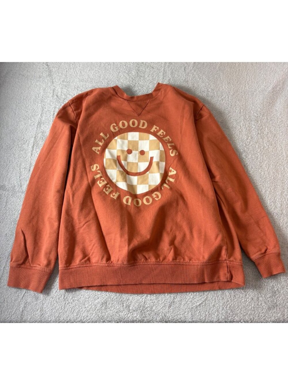 Little Co. By Lauren Conrad Girls Sweatshirt Rust 12 All Good Feels Graphic
